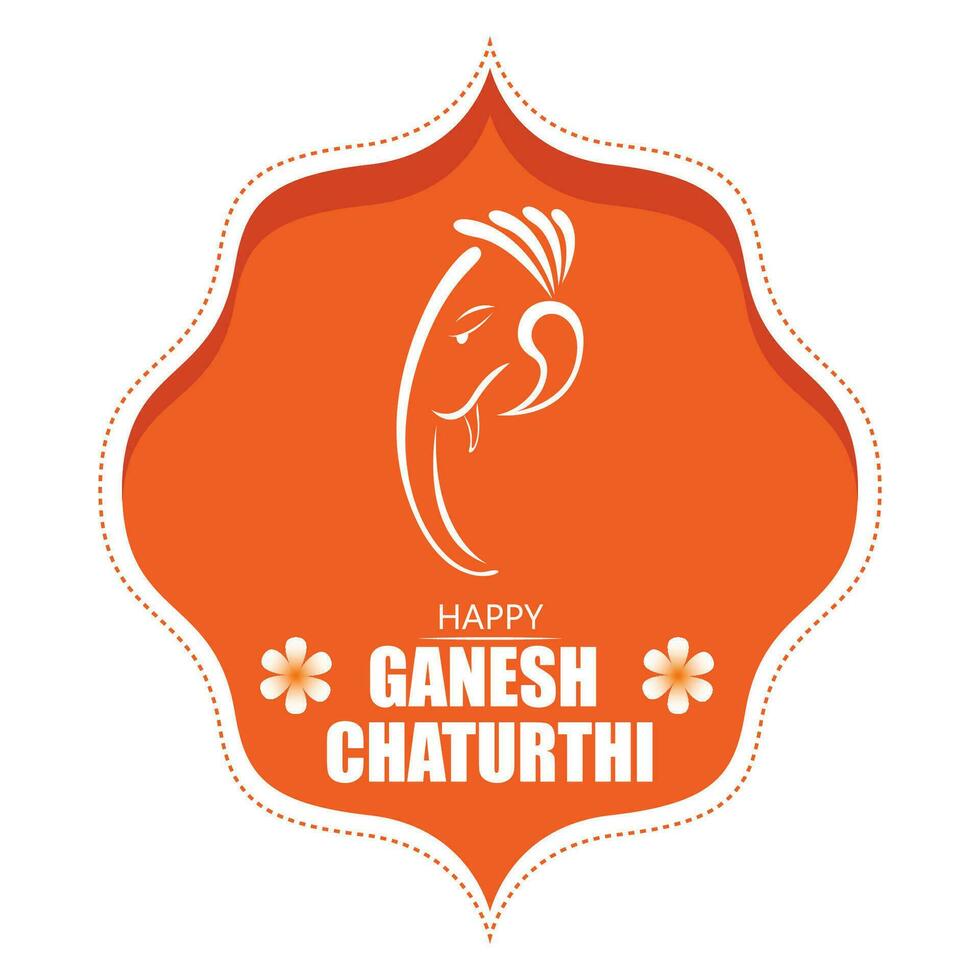 élégant ganesh chaturthi fête salutation avec Seigneur ganesh conception vecteur illustration