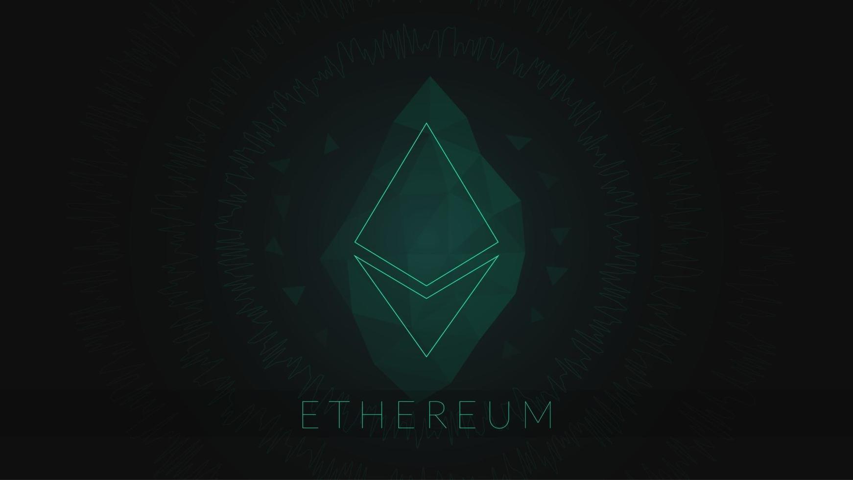 fond polygonal de crypto-monnaie ethereum. vecteur