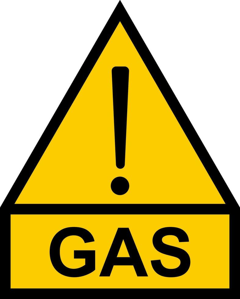 Jaune danger avertissement signe exclamation marque texte mot gaz pipeline vecteur