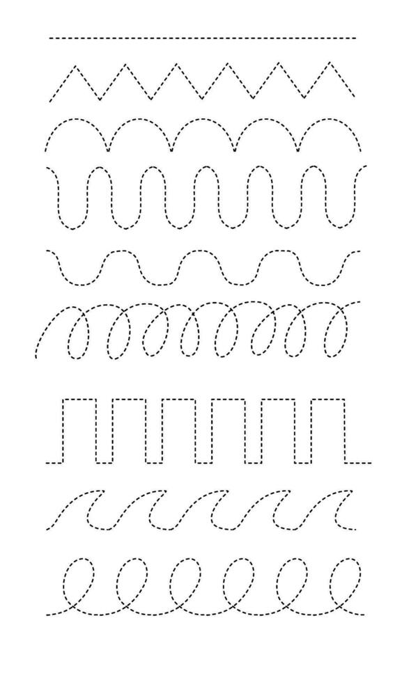 ensemble de tracé lignes pour enfant tâche vecteur