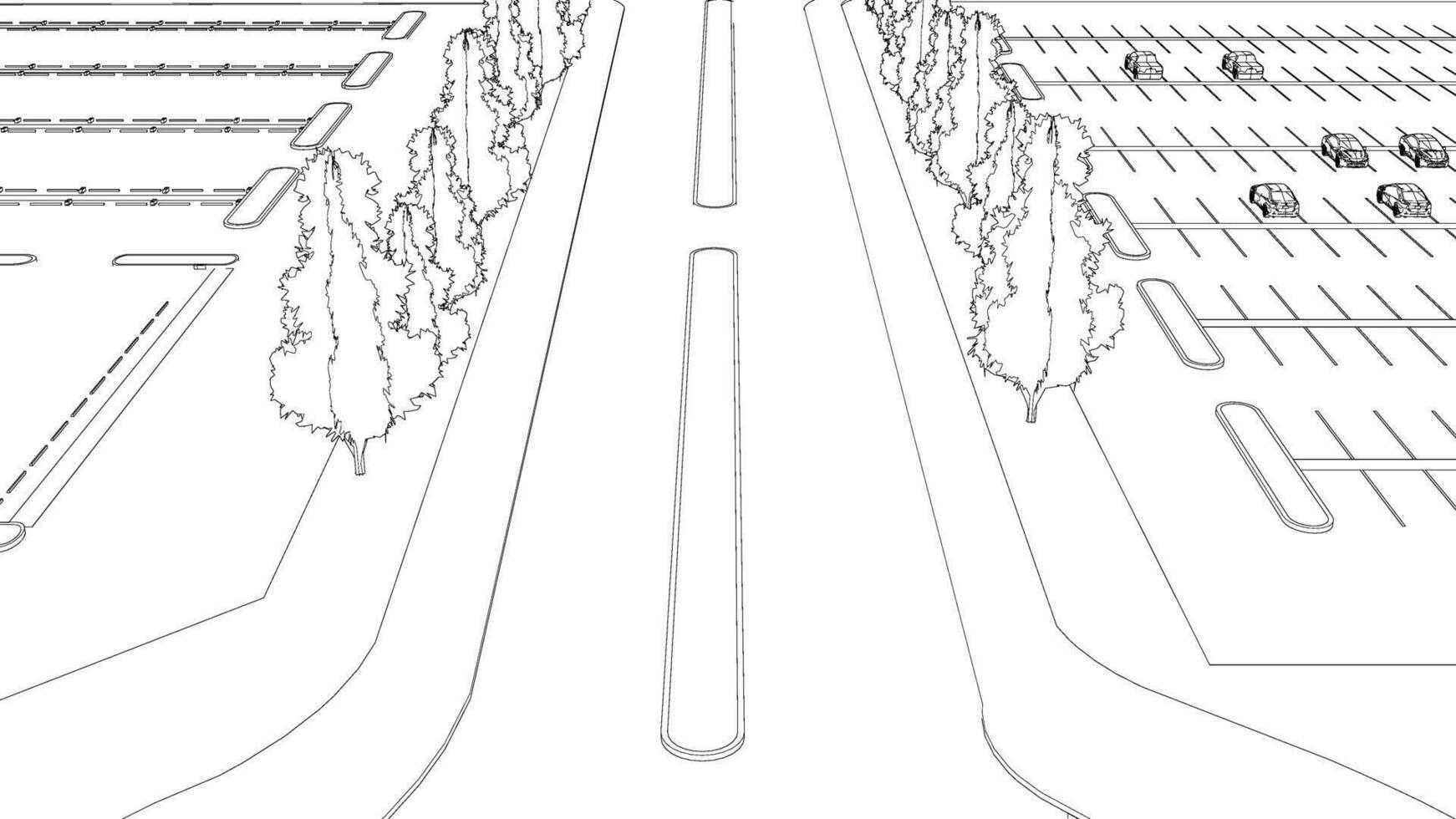 3d illustration de parking et abri d'auto vecteur