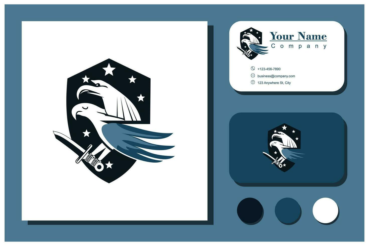 oiseau et épée logo concept vecteur