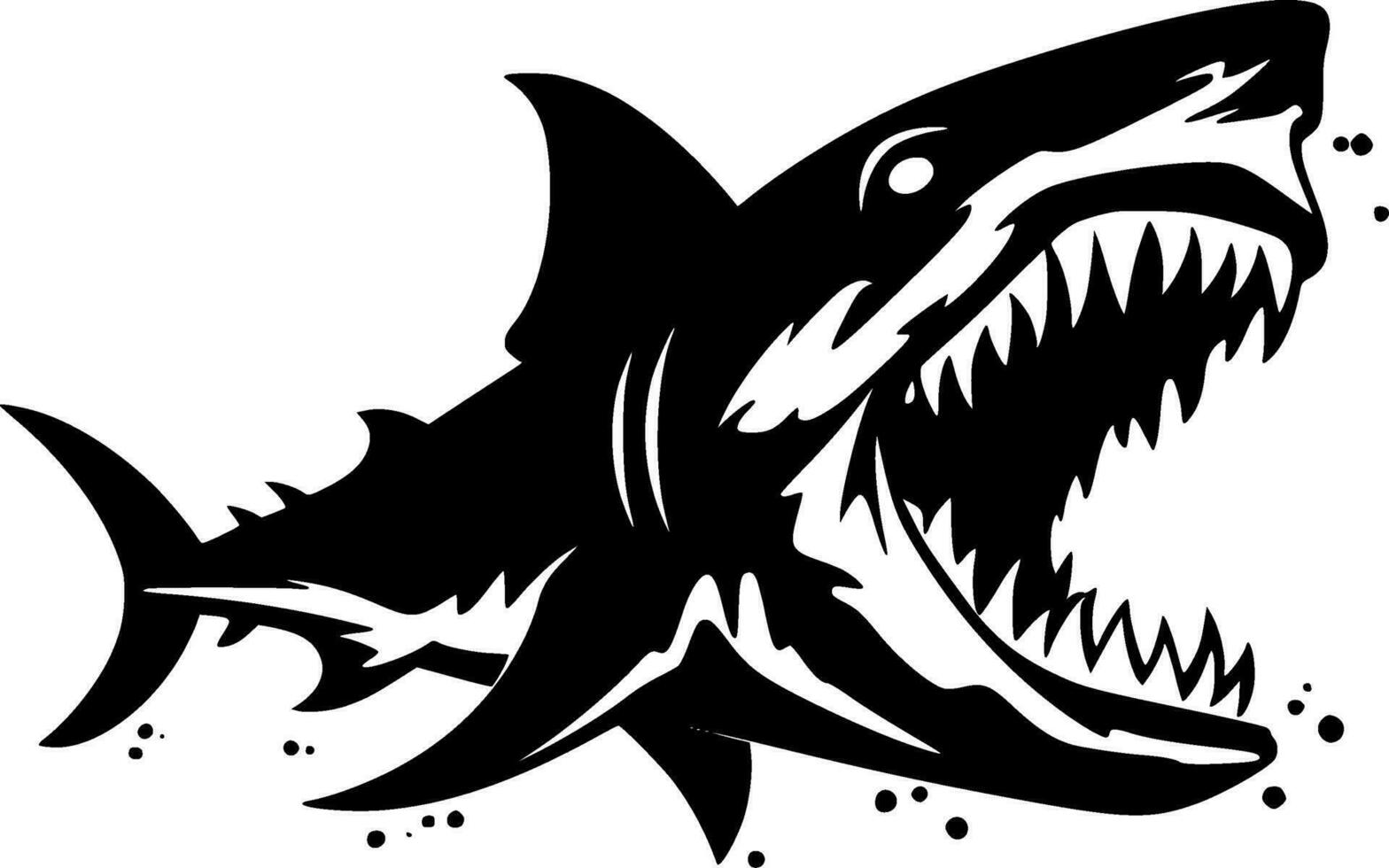 requin - noir et blanc isolé icône - vecteur illustration