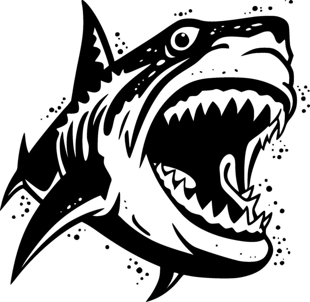 requin - minimaliste et plat logo - vecteur illustration