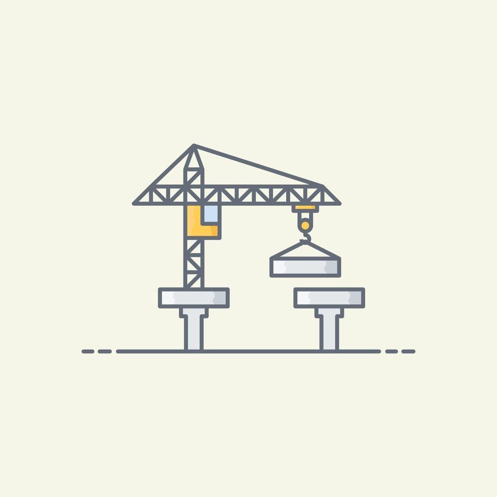 illustration d'icône de vecteur de pont de construction
