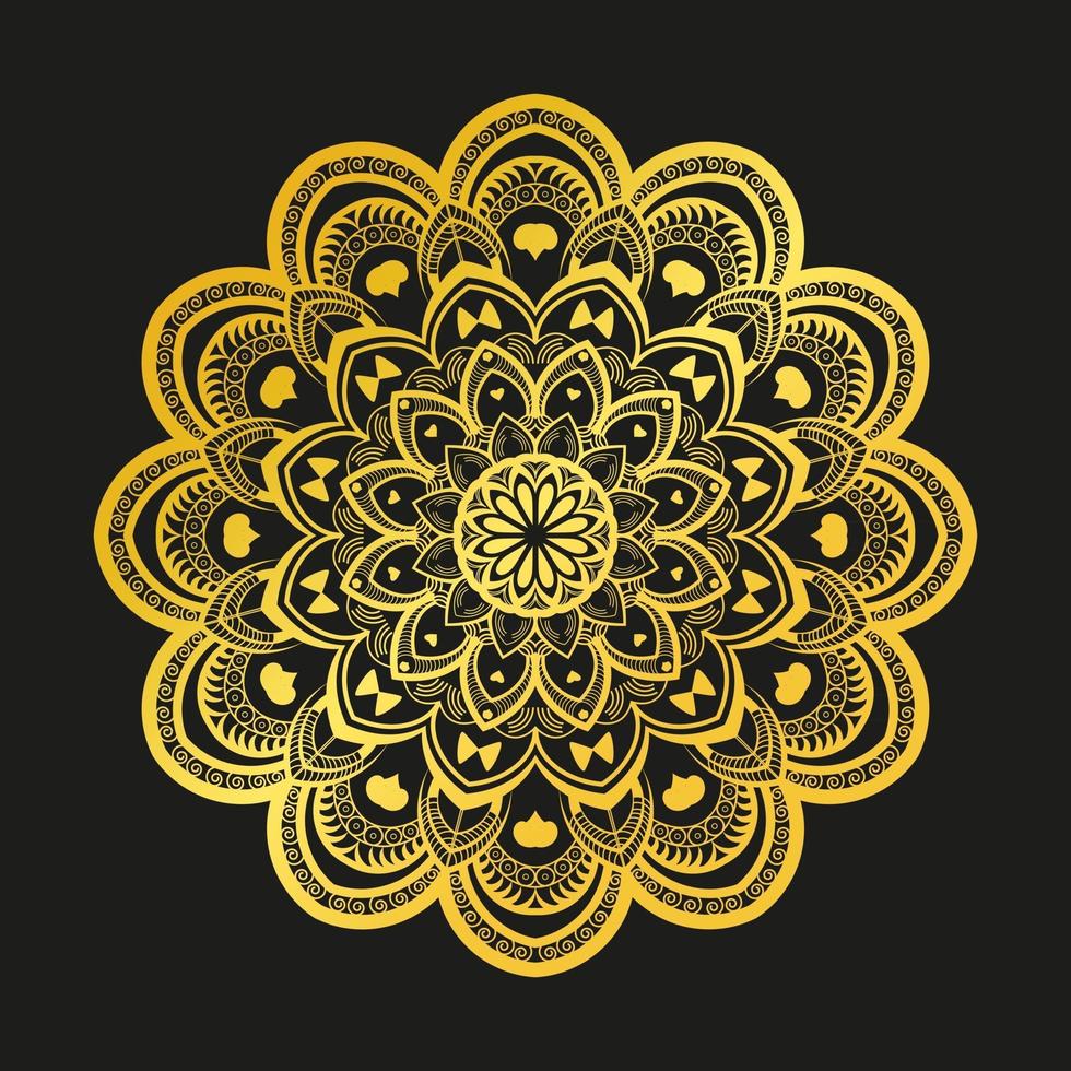 fond floral noir et jaune. fond de motif floral noir et jaune. illustration florale dorée. conception de mandala de fleur d'or. conception de tatouage floral. motif abstrait. conception abstraite. vecteur