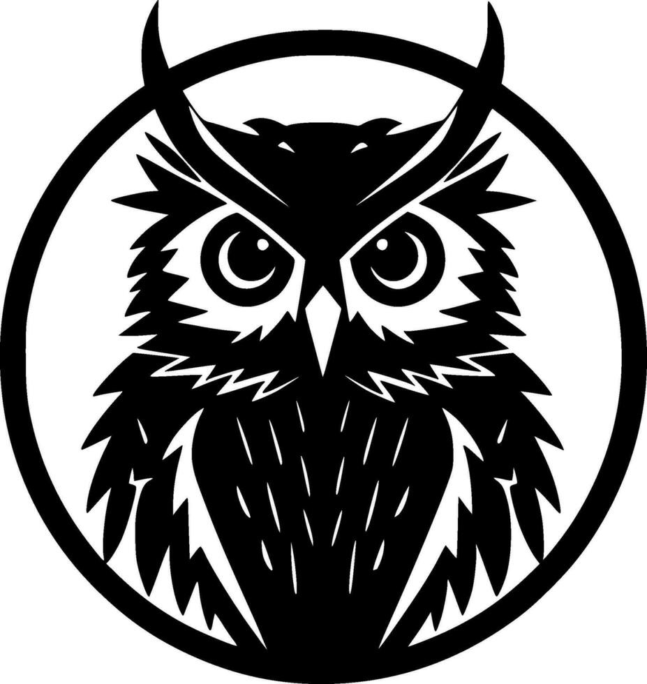 hibou, noir et blanc vecteur illustration