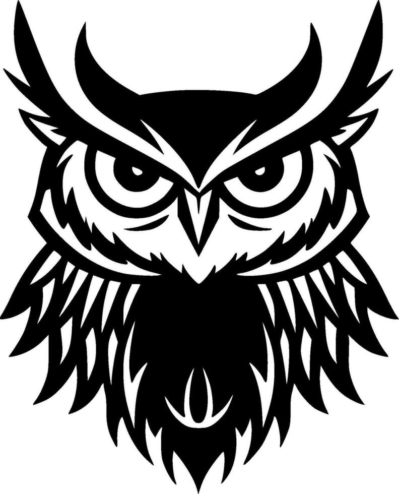 hibou, noir et blanc vecteur illustration