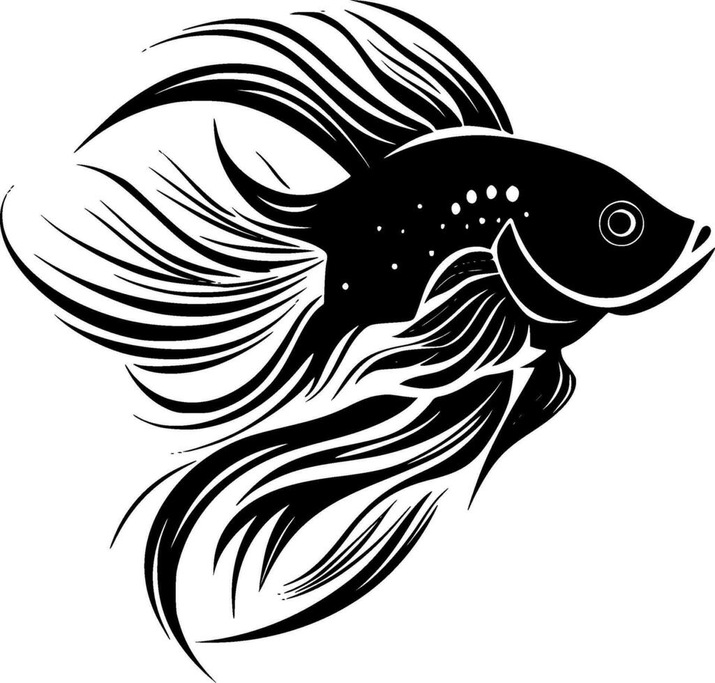 poisson, minimaliste et Facile silhouette - vecteur illustration