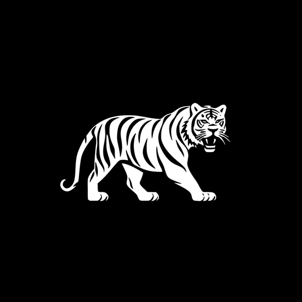 tigre - noir et blanc isolé icône - vecteur illustration