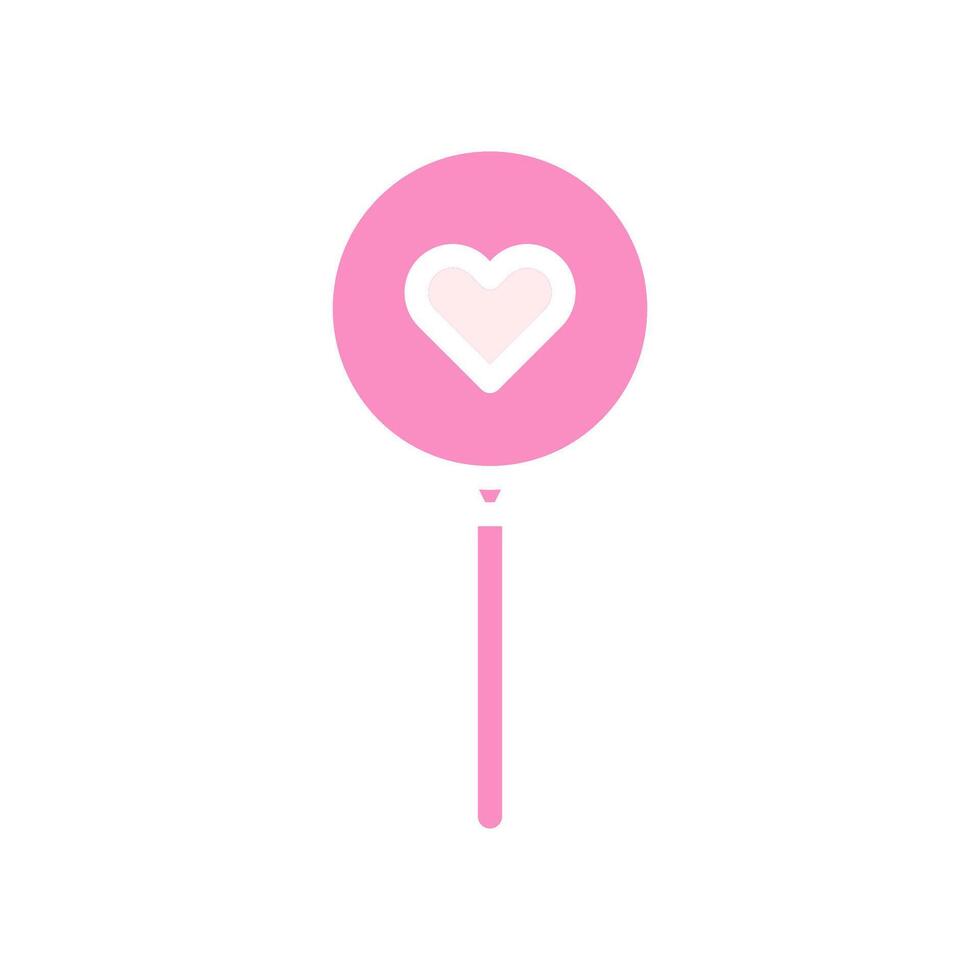 ballon l'amour icône solide rose blanc style Valentin illustration symbole parfait. vecteur