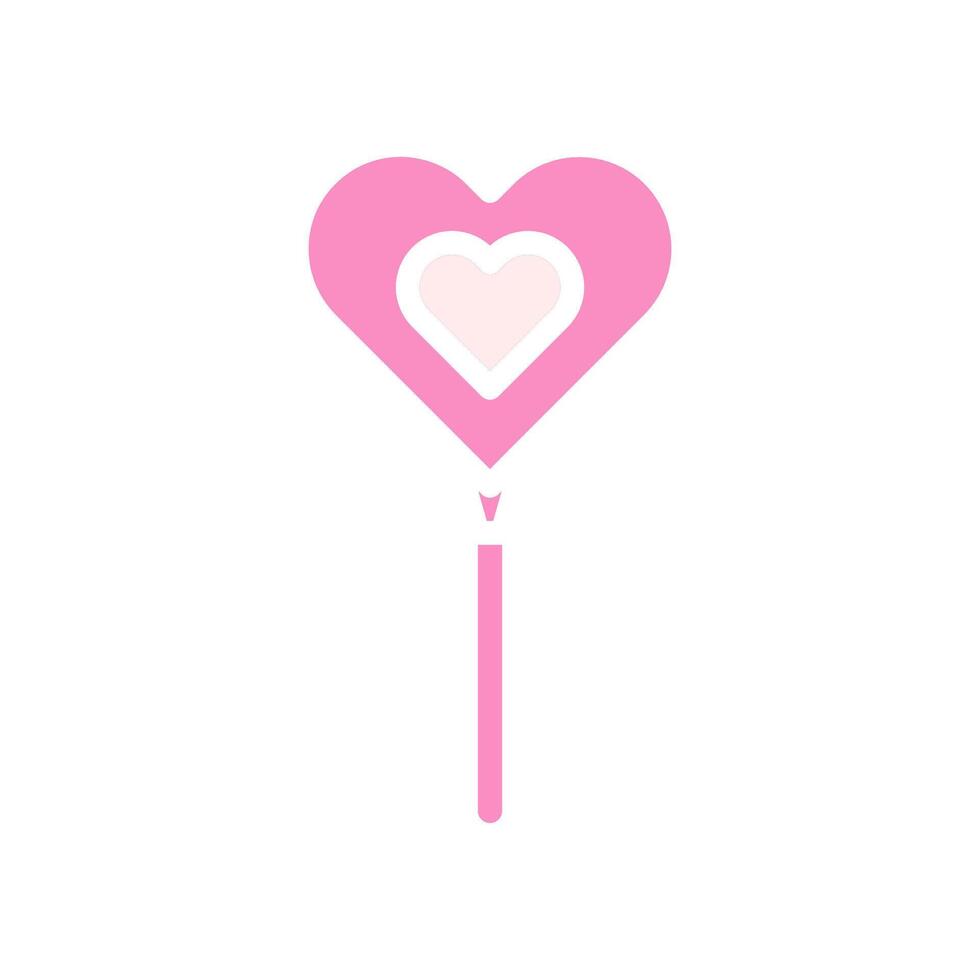 ballon l'amour icône solide rose blanc style Valentin illustration symbole parfait. vecteur