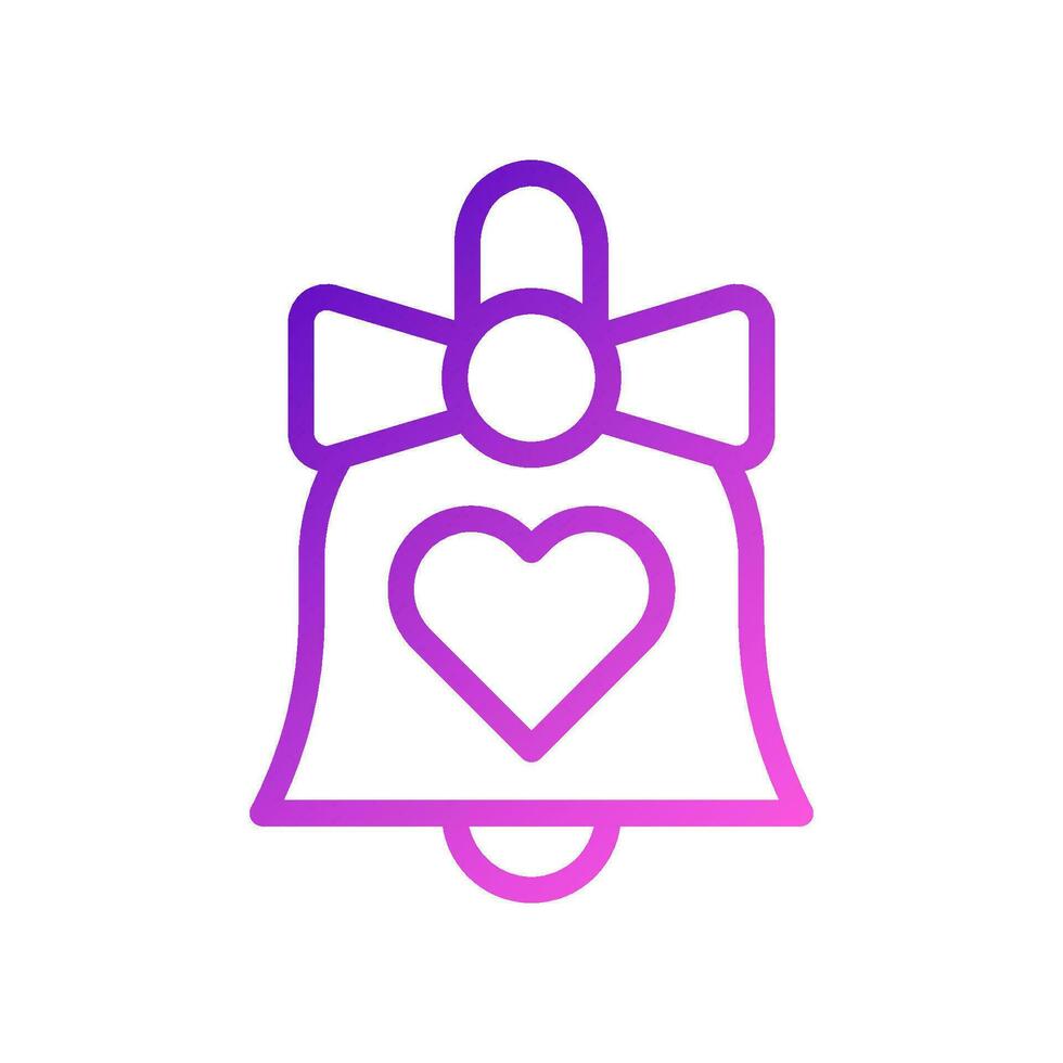 cloche l'amour icône pente violet rose style Valentin illustration symbole parfait. vecteur