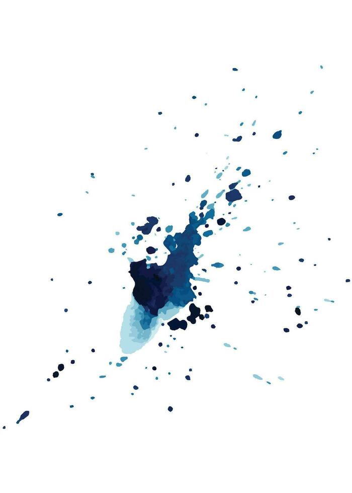 bleu aquarelle éclaboussures peinte à la main isolé sur blanc Contexte vecteur