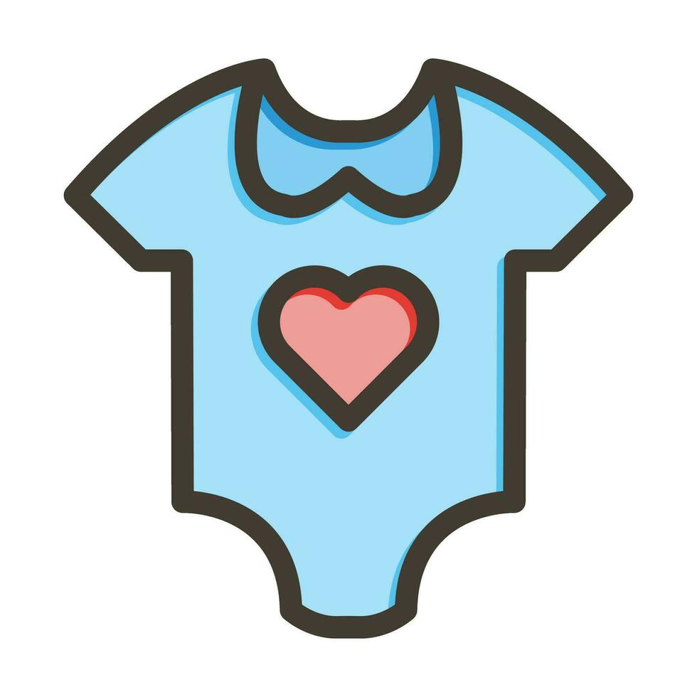 bébé vêtements vecteur épais ligne rempli couleurs icône pour personnel et commercial utiliser.