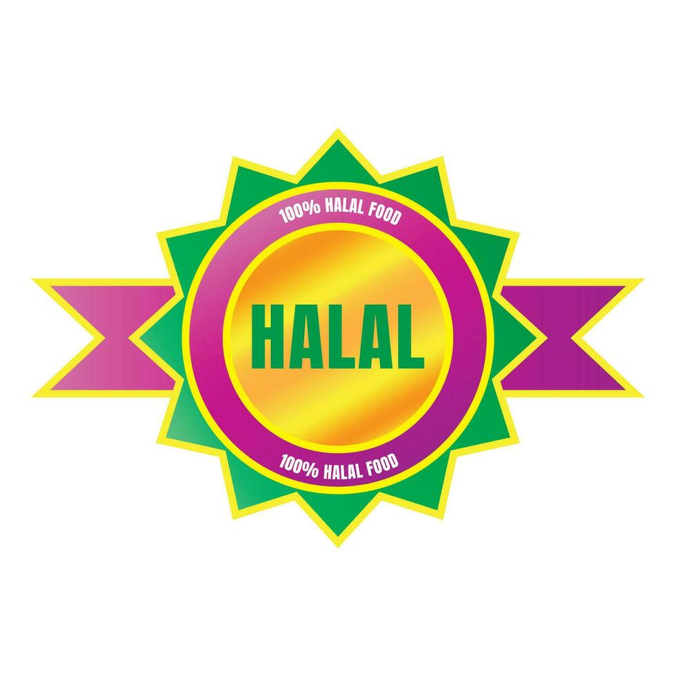 agréé halal nourriture badge timbre, halal nourriture et boisson étiqueter, agréé halal nourriture badge symbole vecteur