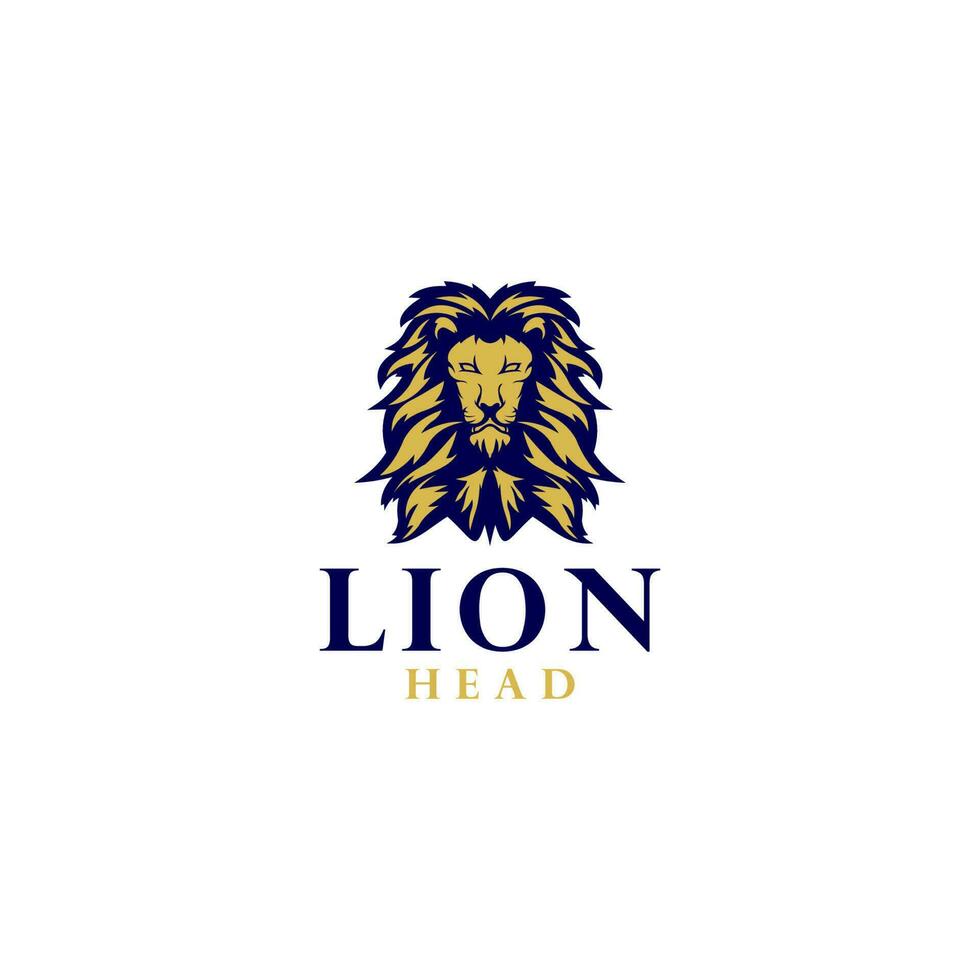 vecteur de conception de logo de tête de lion