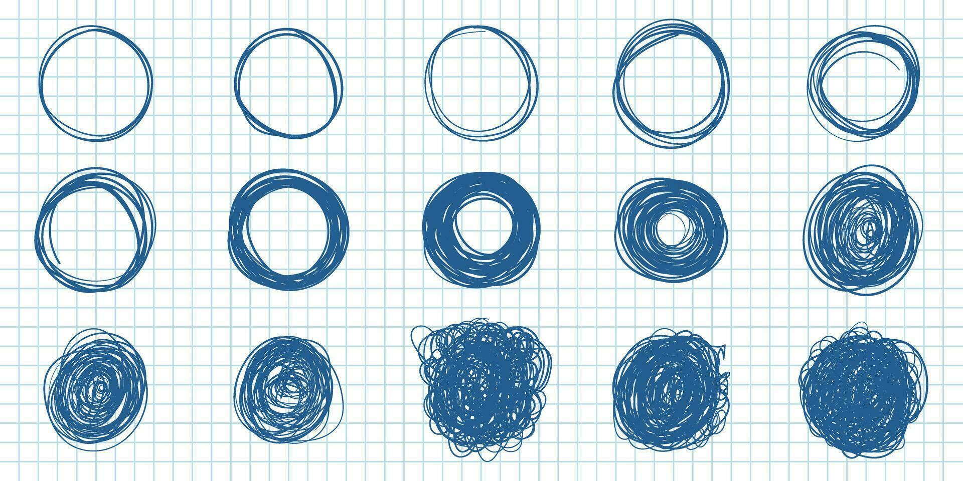 cercle ligne esquisser icône dans main tiré style. circulaire griffonner griffonnage vecteur illustration sur isolé Contexte. crayon ou stylo bulle signe affaires concept.