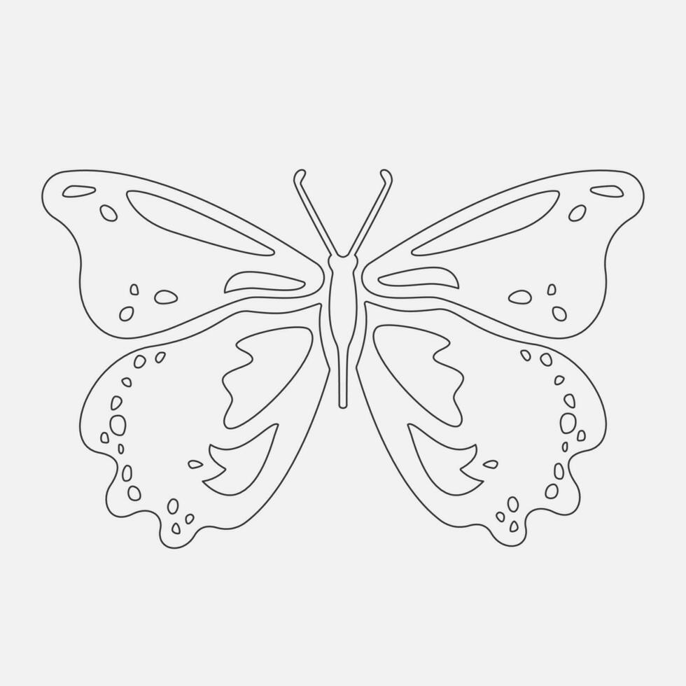 papillon contour. insecte comte pour peinture. magnifique ornement ailes. vecteur illustration