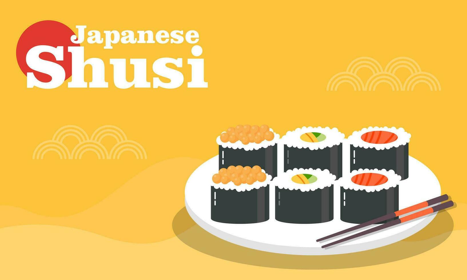 ancien Sushi affiche conception avec vecteur Sushi personnage