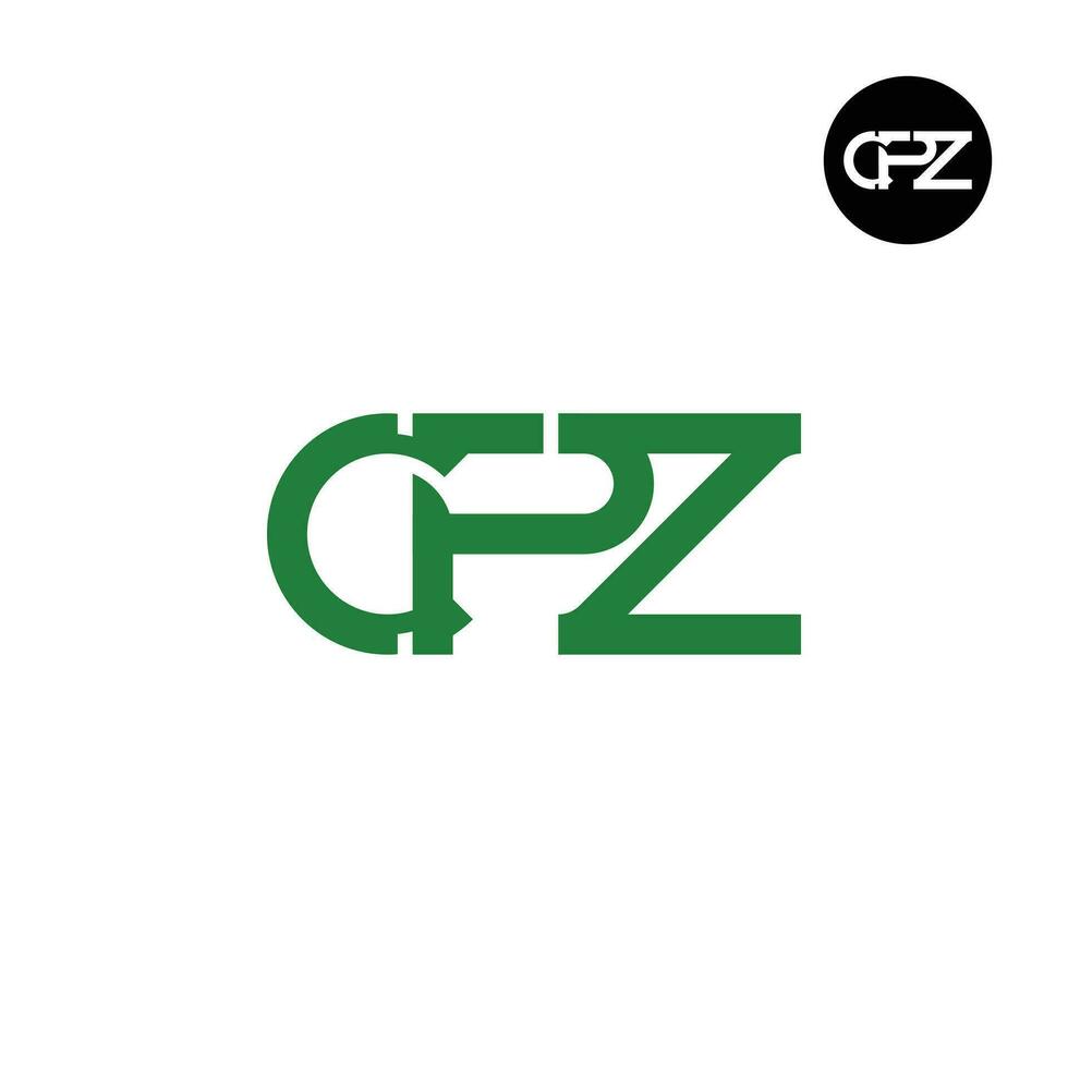 lettre CPz monogramme logo conception vecteur