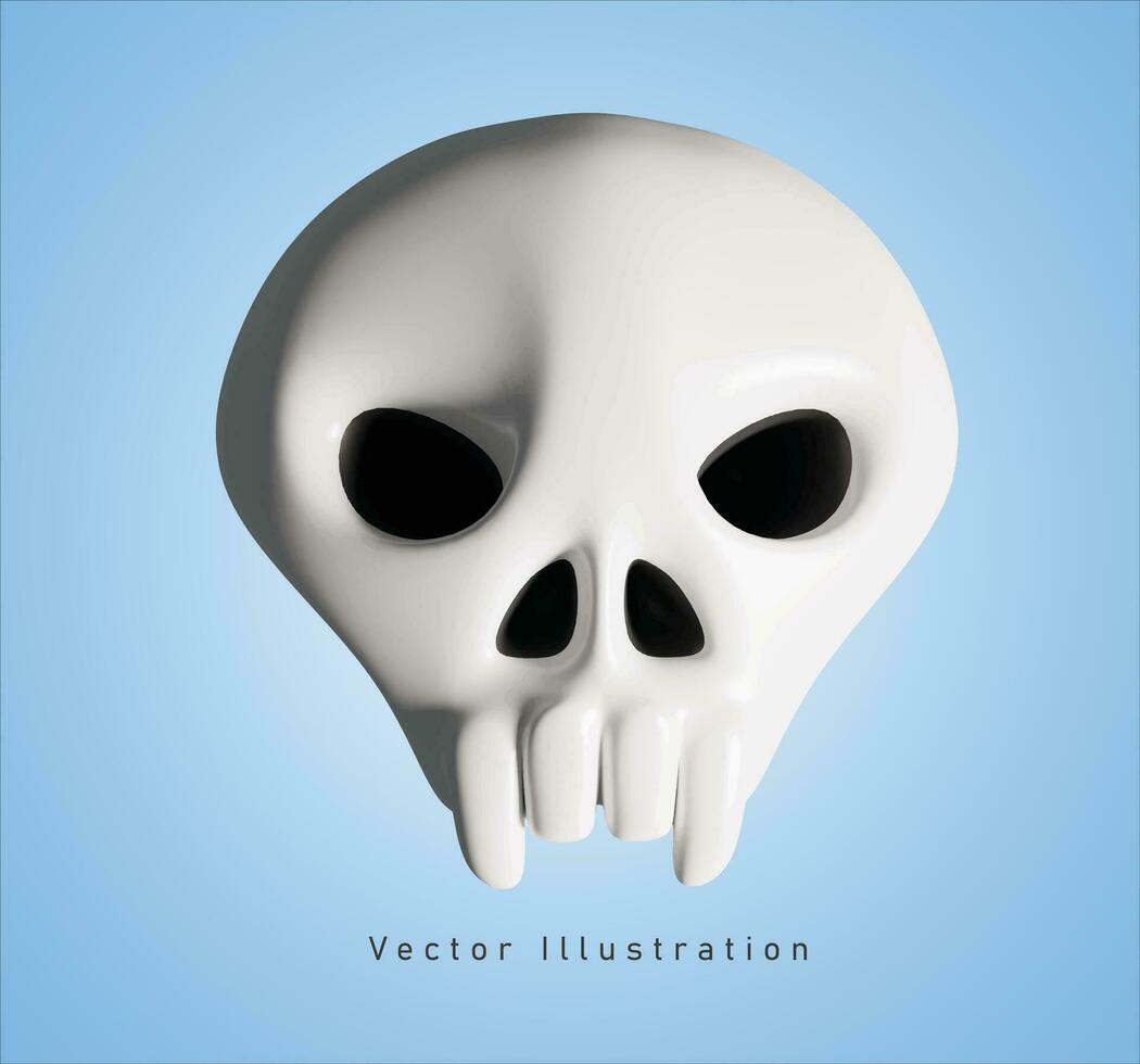 blanc crâne tête dans 3d vecteur illustration