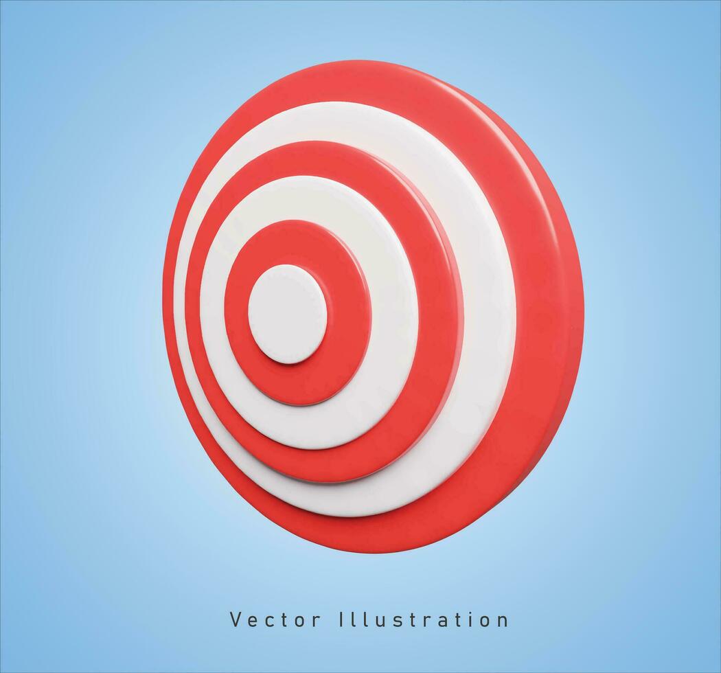 rouge cible dans 3d vecteur illustration