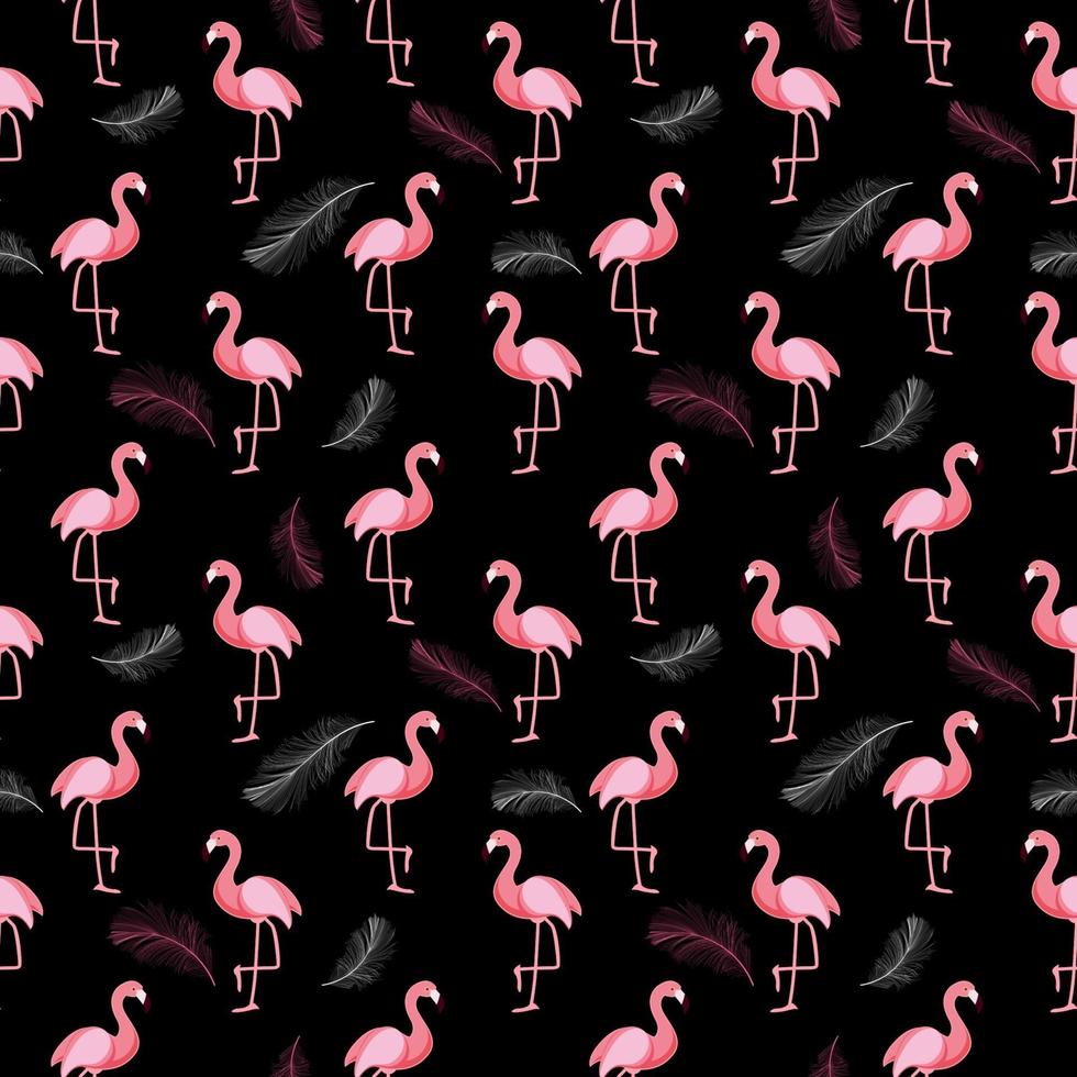 illustration vectorielle de fond mignon rétro flamant rose sans soudure vecteur