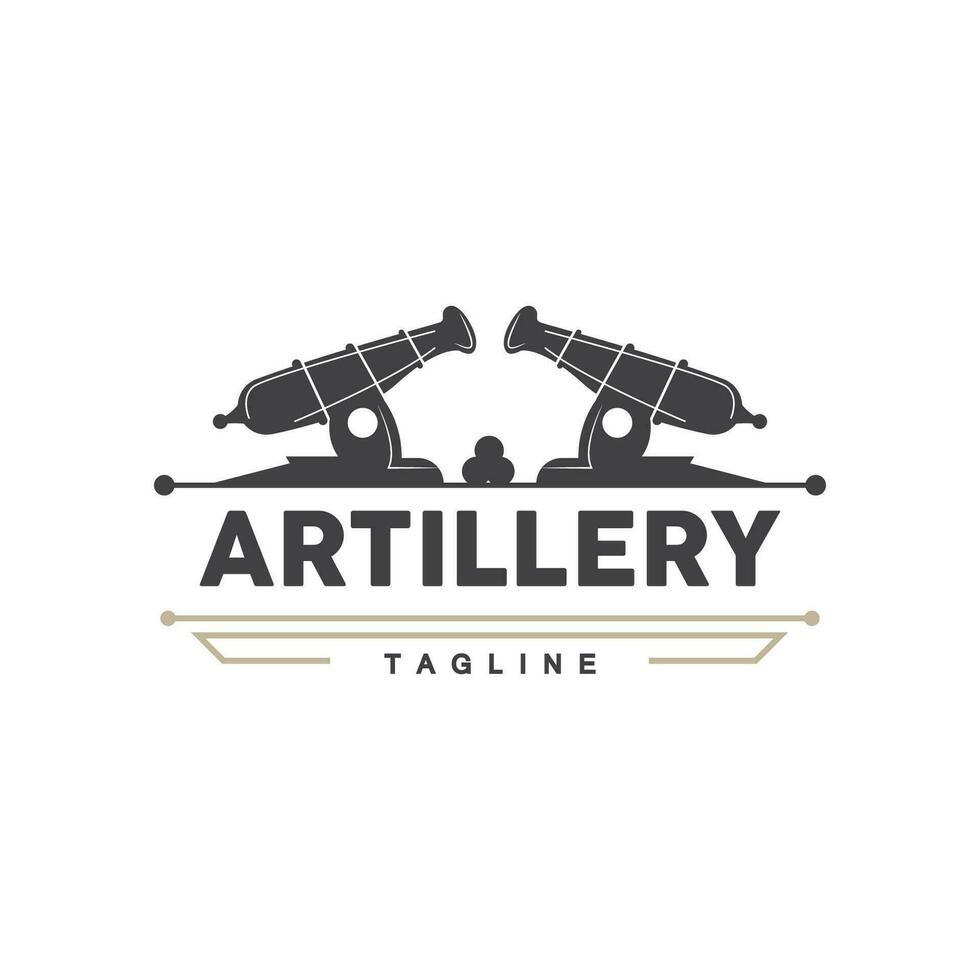 canon logo, armée artillerie arme conception vecteur illustration silhouette