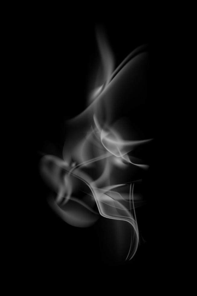 fumée isolée sur fond noir vecteur