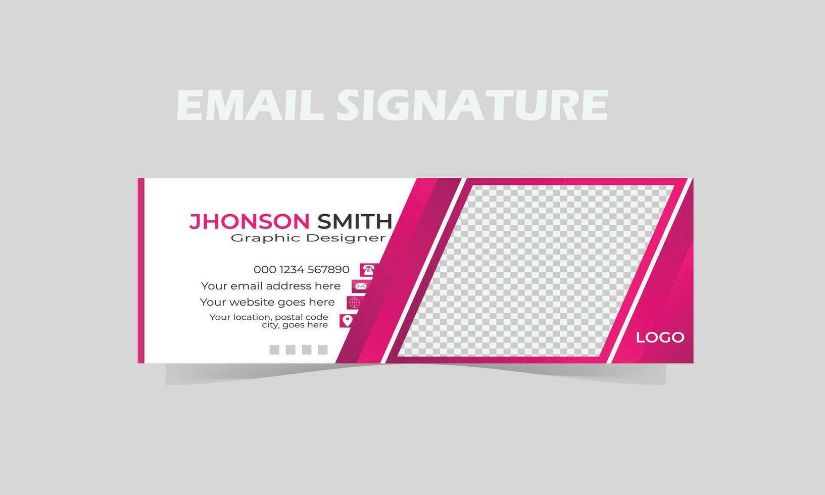 affaires email Signature avec un auteur photo endroit et vecteur format.