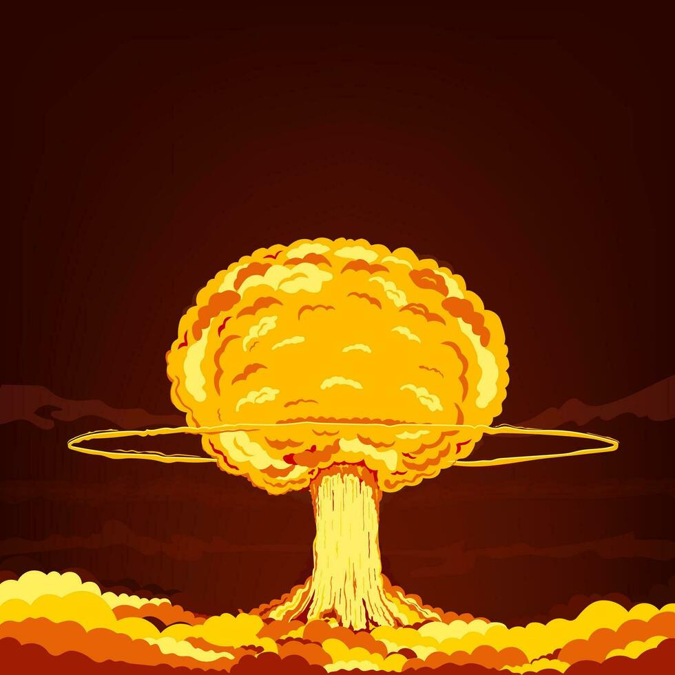 nucléaire explosion. dessin animé vecteur illustration.