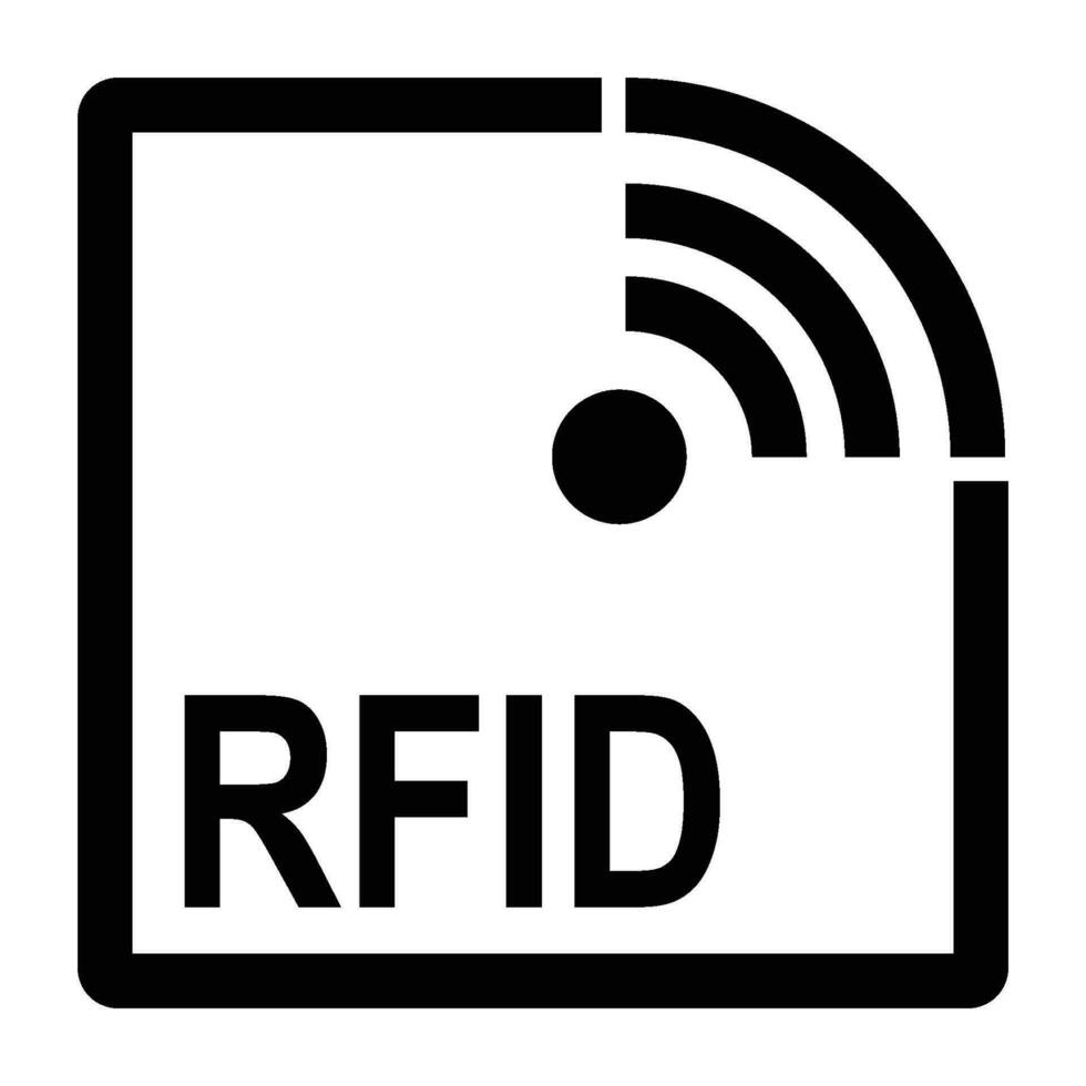 radio la fréquence identification ou rfid icône vecteur