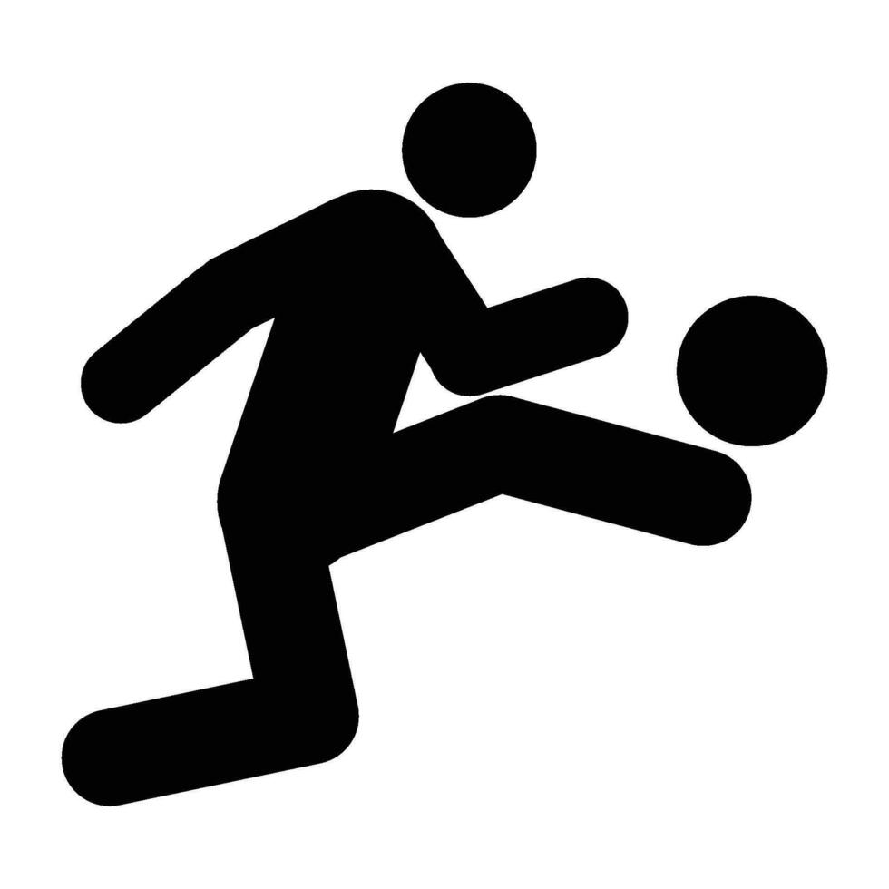pictogramme icône de la personne coups de pied Balle vecteur