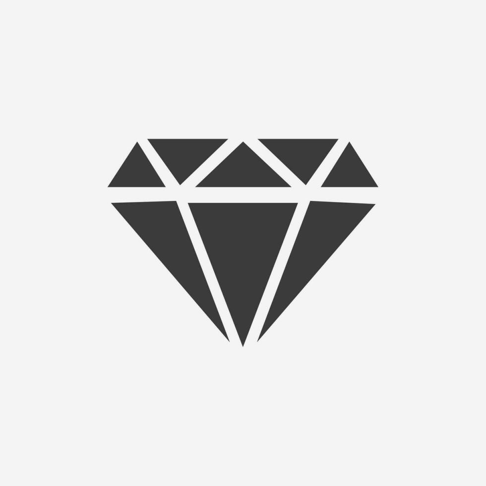diamant, brillant, vecteur d'icône de bijoux. luxe, signe de symbole de cristal