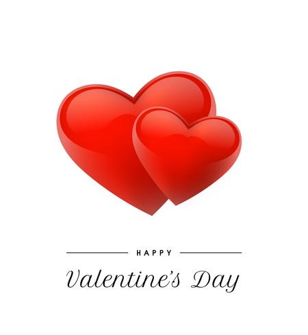 Fond de Saint Valentin avec un cœur réaliste. Illustration vectorielle Bannière d&#39;amour mignonne ou carte de voeux vecteur