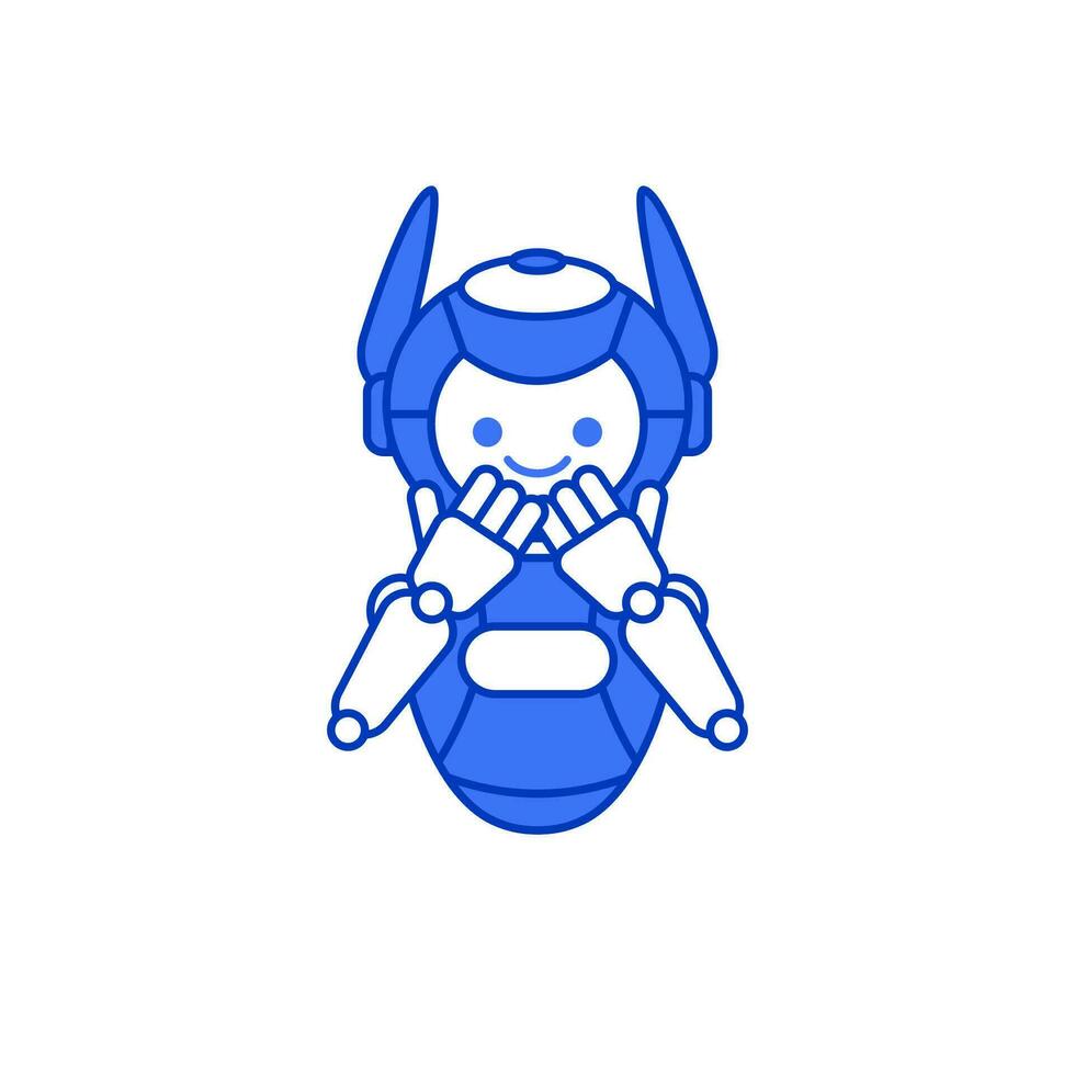 robot mascotte personnage pose vecteur illustration. robot dessin animé personnage illustration