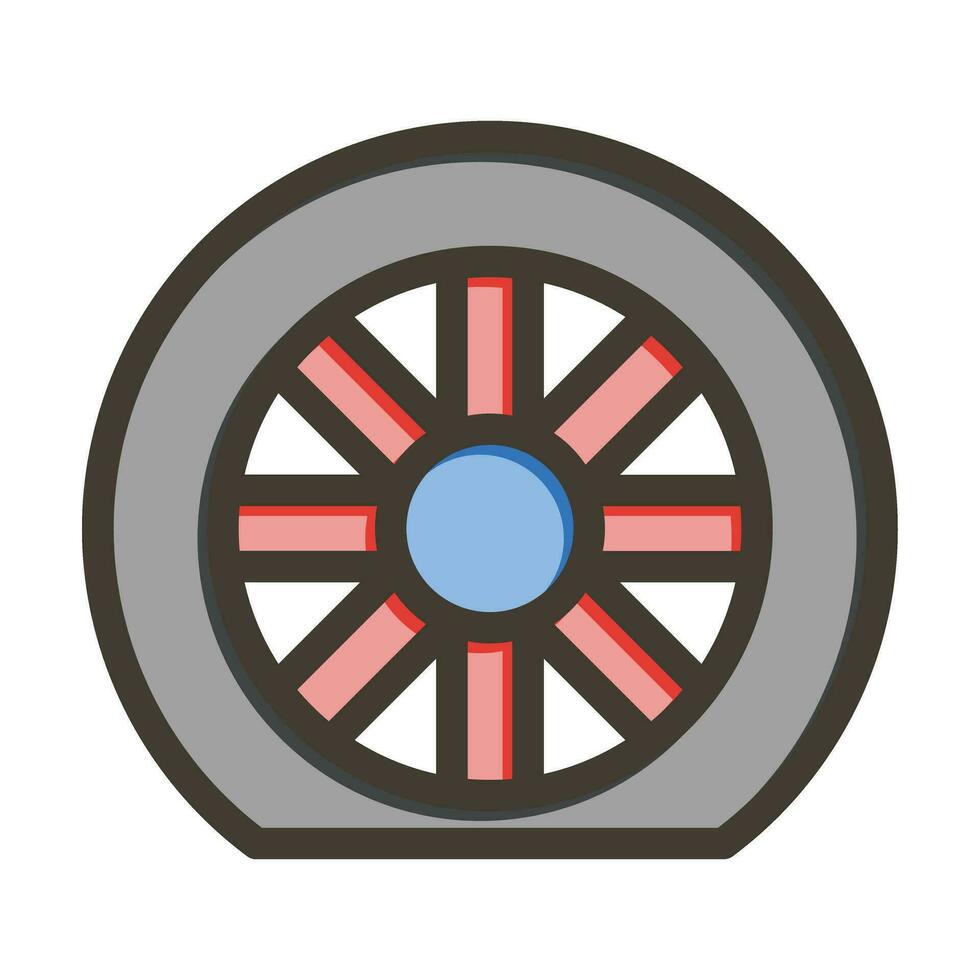 plat pneu vecteur épais ligne rempli couleurs icône pour personnel et commercial utiliser.