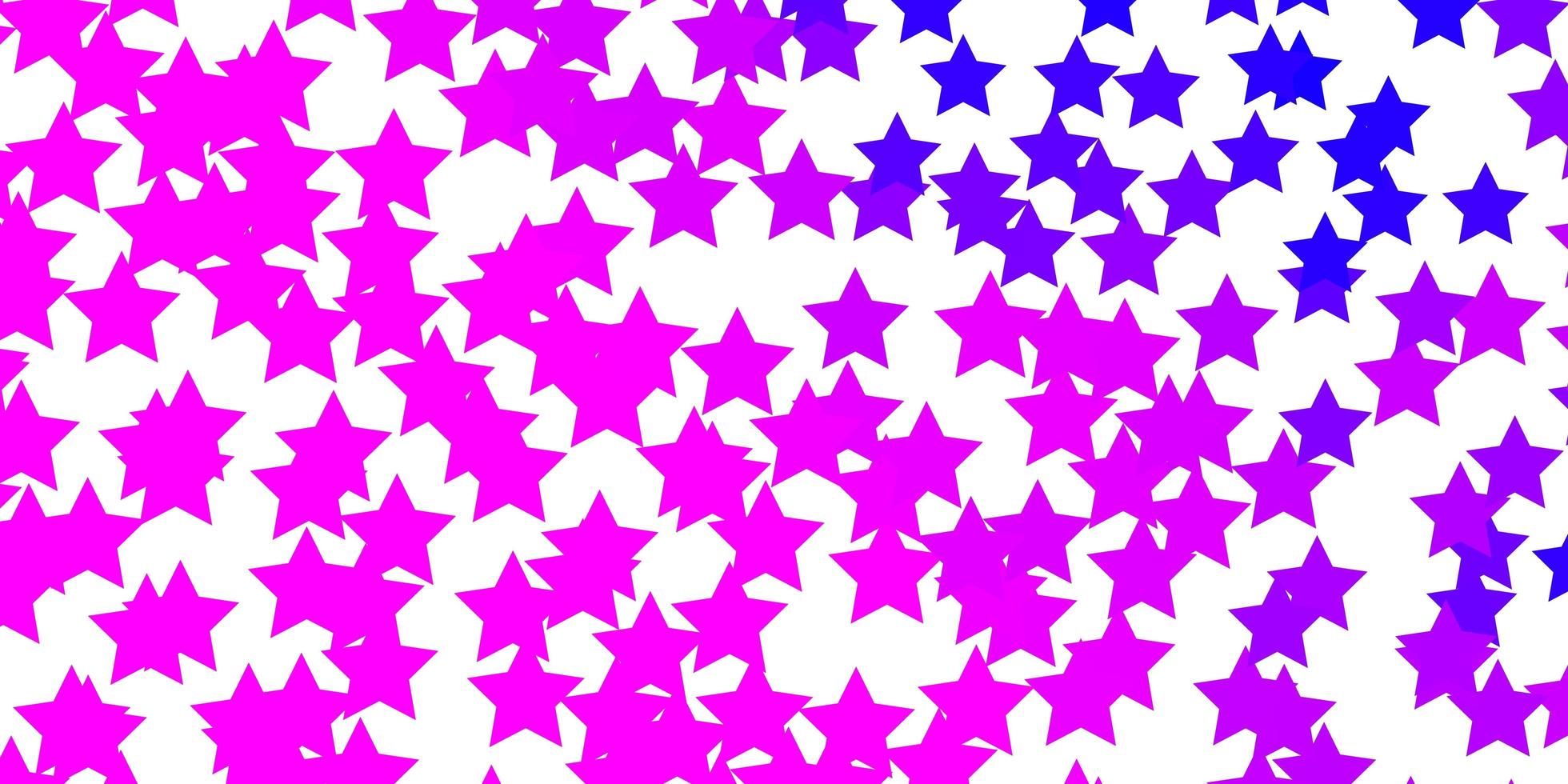 fond de vecteur violet clair et rose avec de petites et grandes étoiles. illustration colorée brillante avec de petites et grandes étoiles. modèle pour les sites Web, pages de destination.