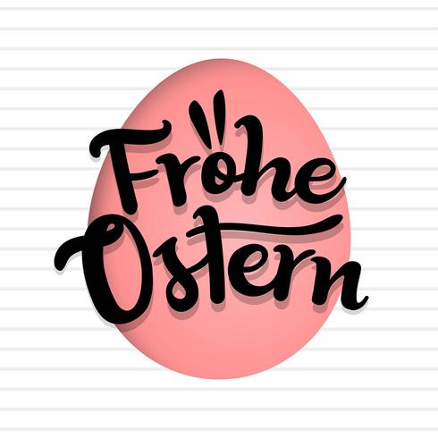 Style de scénario Frohe Ostern Typography vecteur