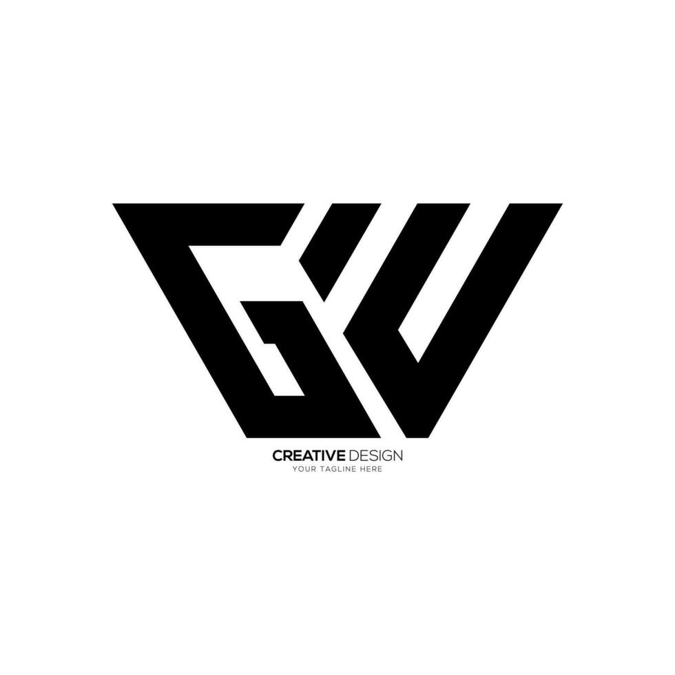 lettre gw moderne plat unique forme abstrait monogramme typographie logo. g logo. w logo vecteur