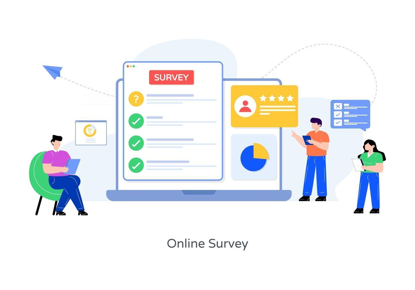 sondage et quiz en ligne vecteur