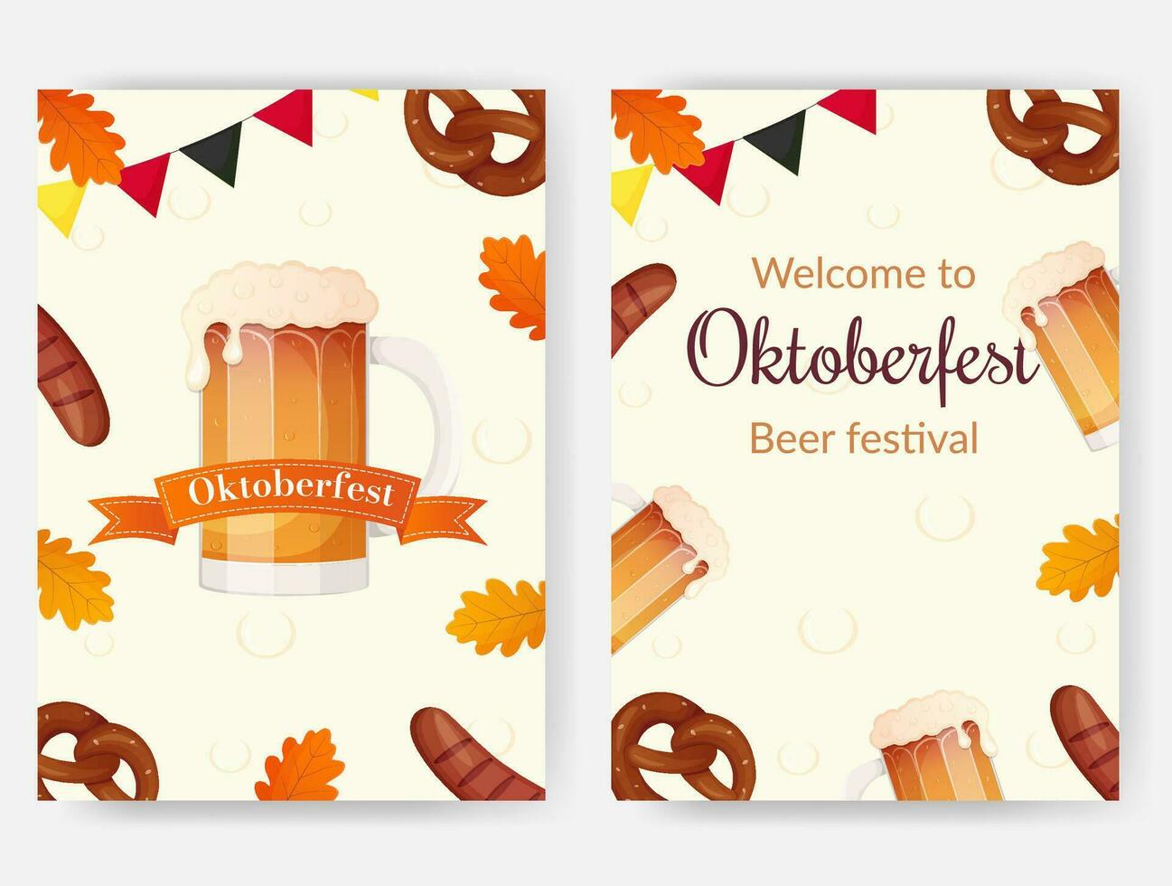 oktoberfest Bière Festival bannière, affiche ensemble vecteur