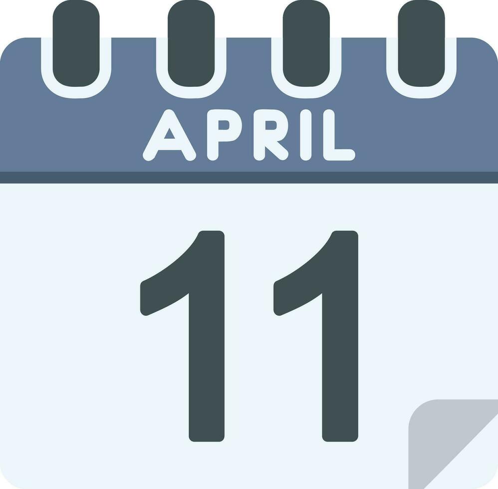 11 avril ligne icône vecteur
