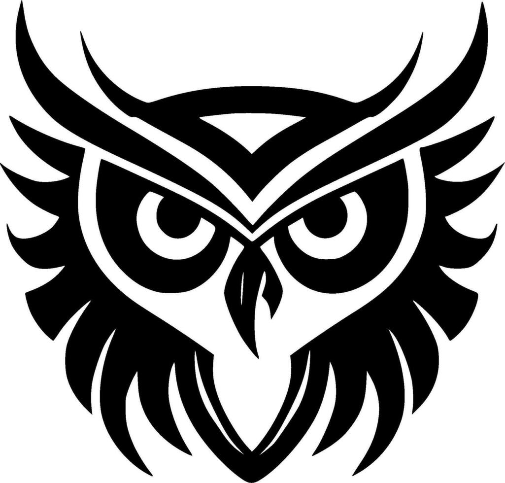 hibou, noir et blanc vecteur illustration