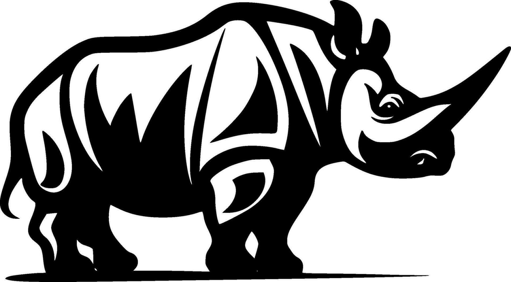 rhinocéros - minimaliste et plat logo - vecteur illustration