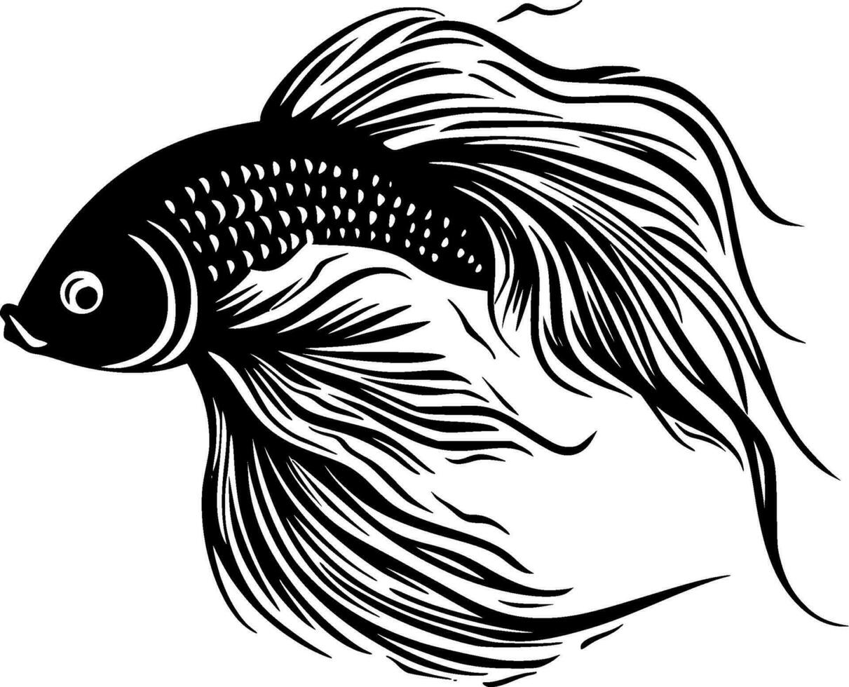 poisson, noir et blanc vecteur illustration