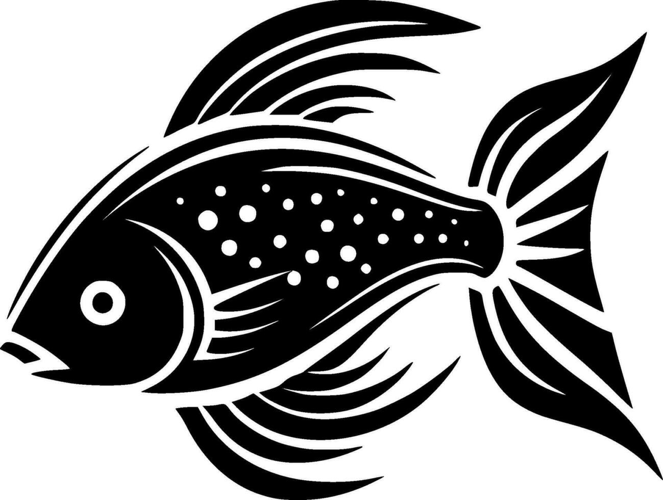 poisson, noir et blanc vecteur illustration