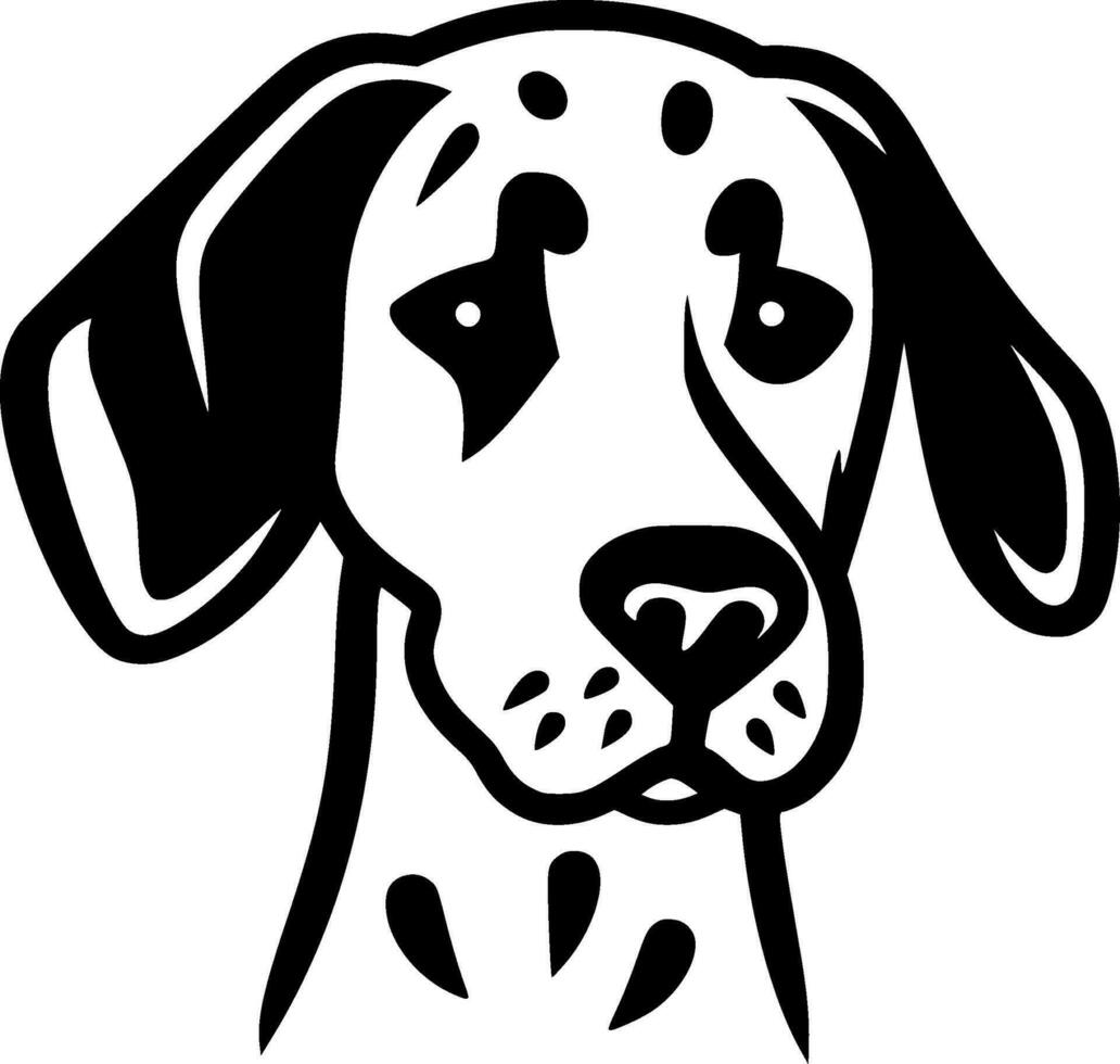 dalmatien - noir et blanc isolé icône - vecteur illustration