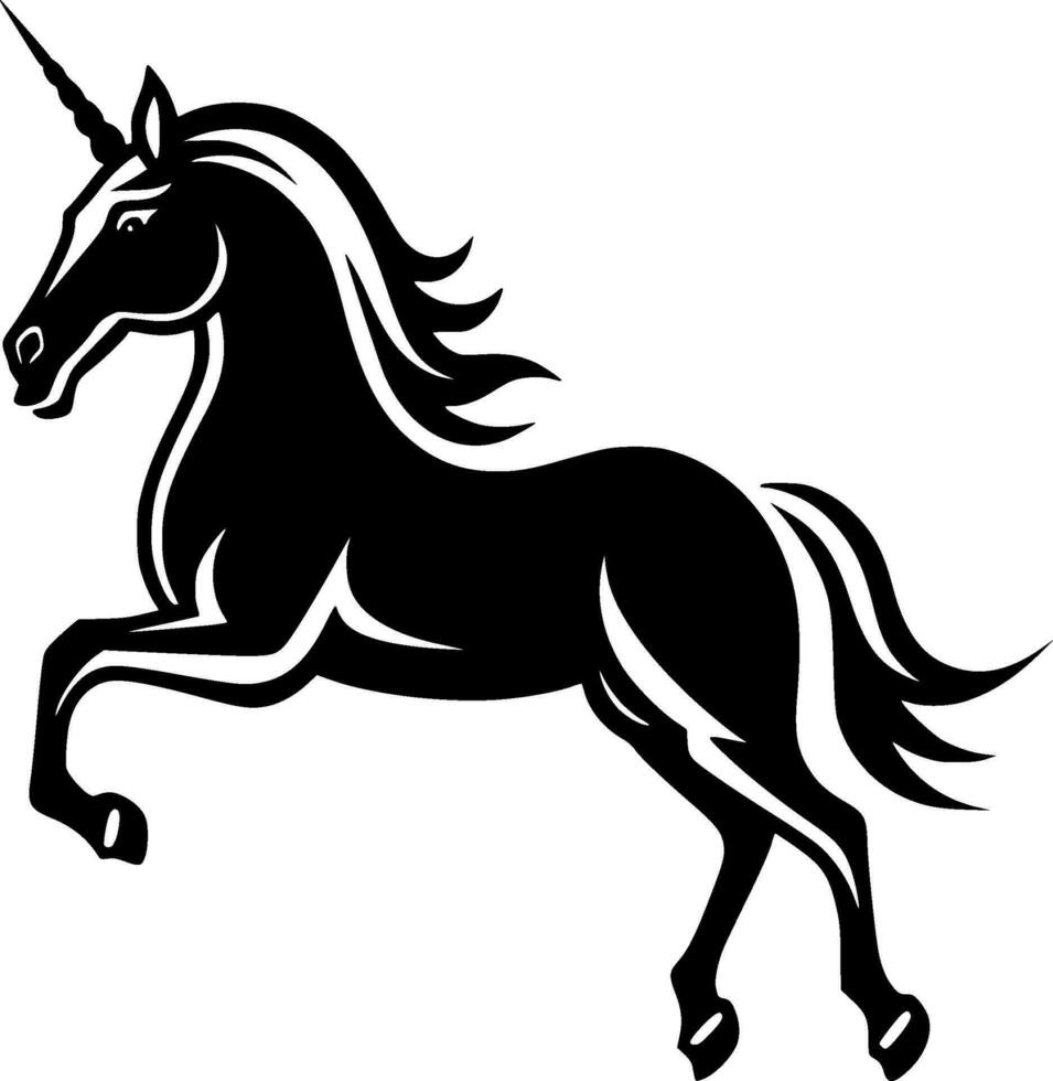 Licorne, noir et blanc vecteur illustration